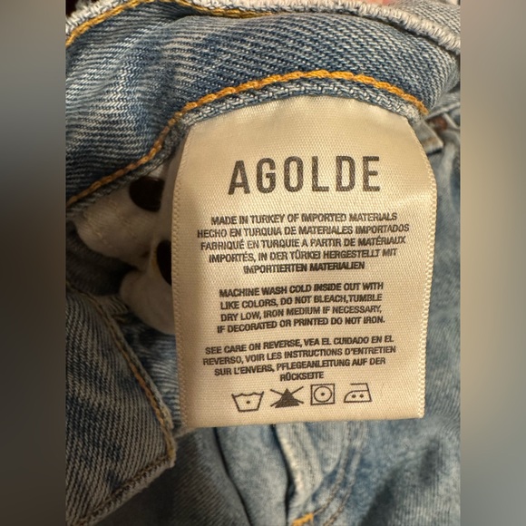 Agolde Fitted 90s Straight Leg Jeans, Organic Cotton, Size 24 - Picture 5 of 13